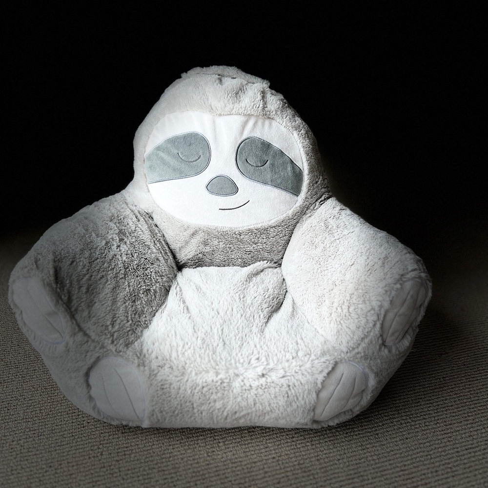 Plush Sloth Accent Chair - Soft Gray Home Accent